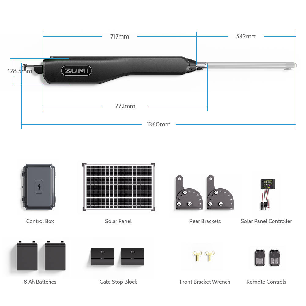 Solar Heavy Dual Swing Gate Opener