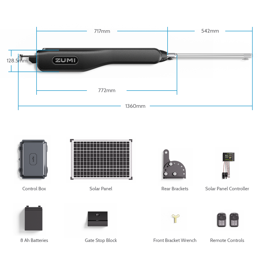 Solar Heavy Single Swing Gate Opener