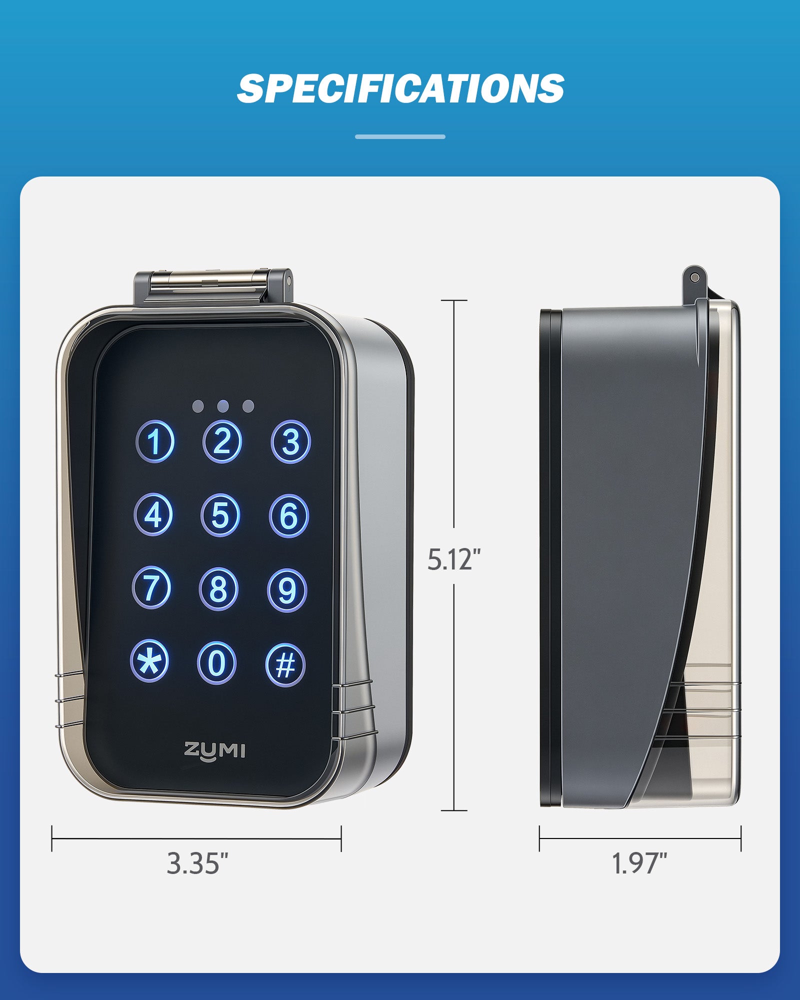 その他 gate Zumi Wireless Keypad for Gate Opener | Keyless Entry | 330 ft