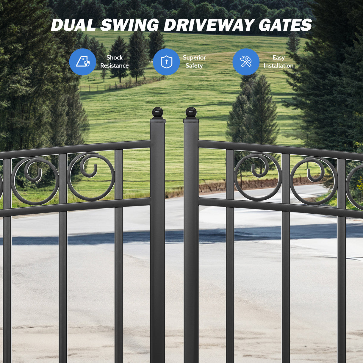 Zumi Iron Dual Swing Driveway Gates | Stylish & Durable | Automated ...